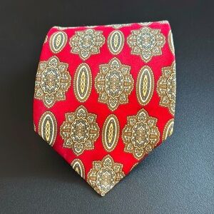 Christian Dior Men Tie in Red 100% Silk
